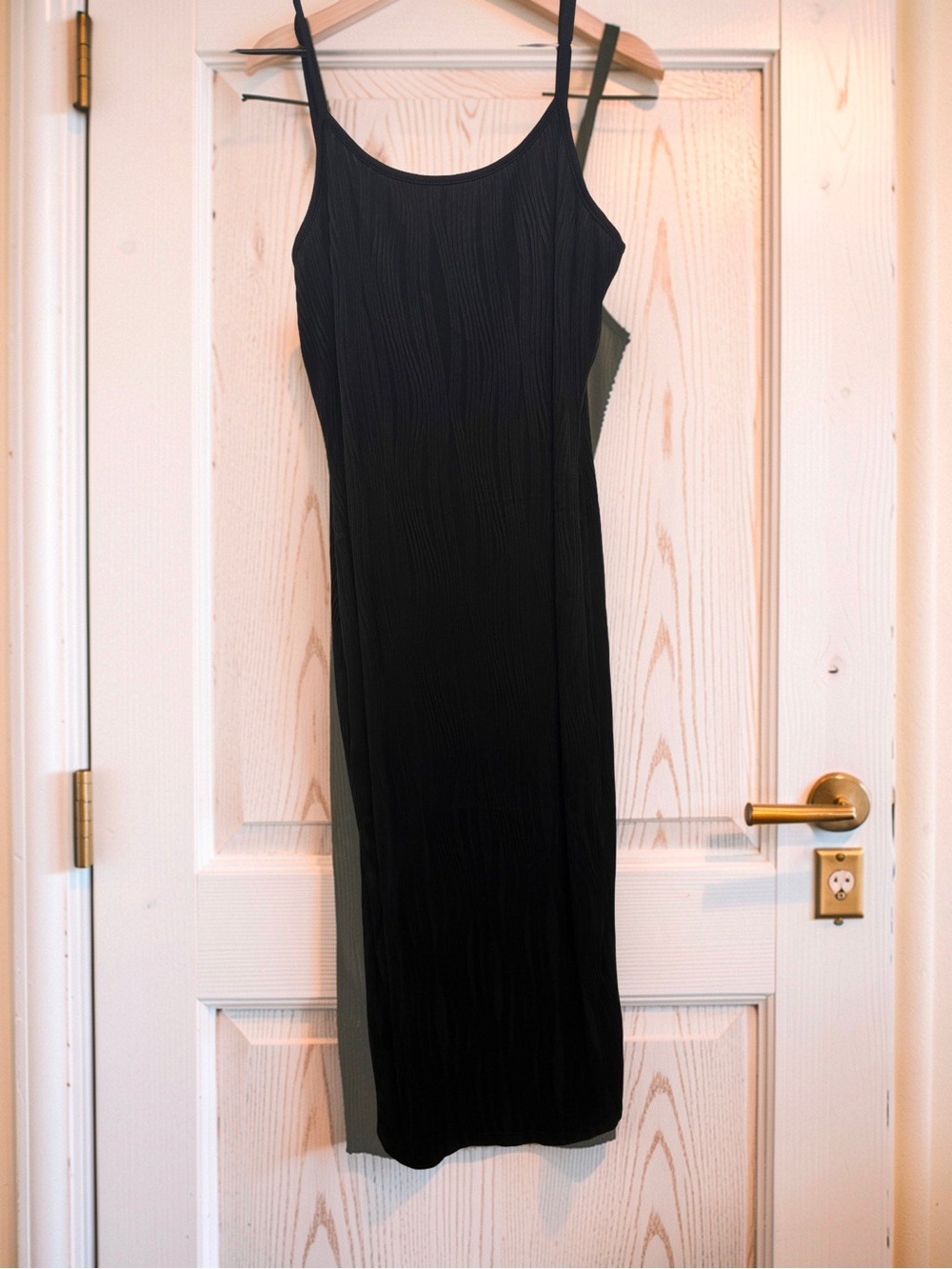 Classic Black Spaghetti-Strap Midi Dress